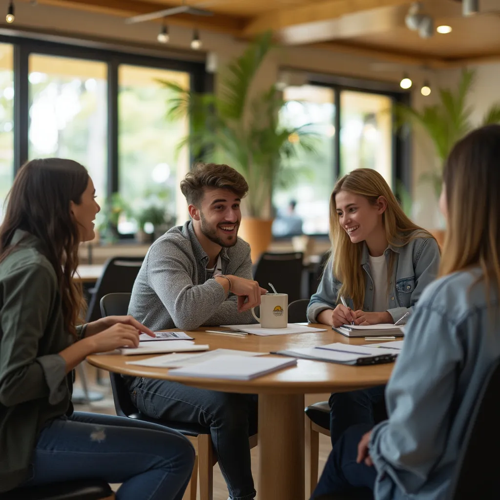 Diskuze studentů během přestávky
